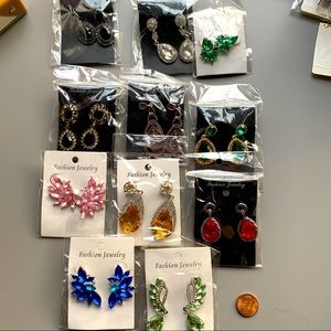 SET OF 11 FASHION EARRINGS NEW IN PACKAGE